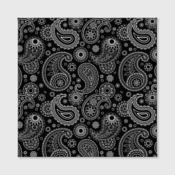 Холст квадратный Пейсли на черном, цвет: 3D-принт — фото 2