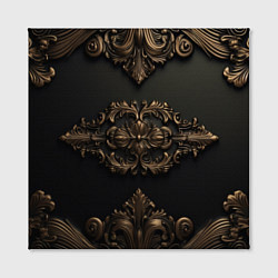Холст квадратный Объемные темные золотые узоры, цвет: 3D-принт — фото 2