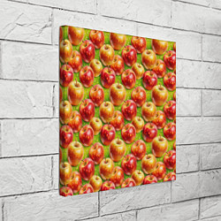 Холст квадратный Вкусные яблоки паттерн, цвет: 3D-принт — фото 2