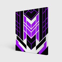 Холст квадратный Purple and black stripes on a white background, цвет: 3D-принт