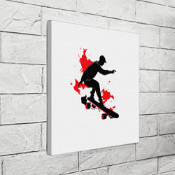 Холст квадратный Черный скейтер, цвет: 3D-принт — фото 2