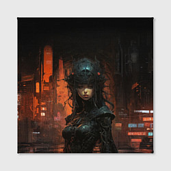 Холст квадратный Кибернетическая хозяйка подземелья, цвет: 3D-принт — фото 2