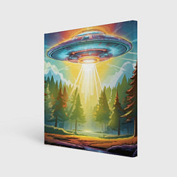 Холст квадратный UFO In The Forest, цвет: 3D-принт