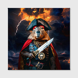 Холст квадратный Капибара - король пиратов, цвет: 3D-принт — фото 2