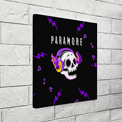 Холст квадратный Paramore неоновый череп, цвет: 3D-принт — фото 2
