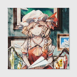 Холст квадратный Touhou Project Flandre милая с бумажным самолётико, цвет: 3D-принт — фото 2
