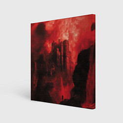 Холст квадратный Путник под багровым замком, цвет: 3D-принт