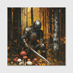 Холст квадратный Воин в осеннем лесу, цвет: 3D-принт — фото 2