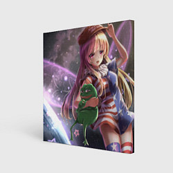 Холст квадратный Touhou Project Клаунпис и Пепе, цвет: 3D-принт