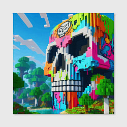 Холст квадратный Minecraft skull - ai art fantasy, цвет: 3D-принт — фото 2