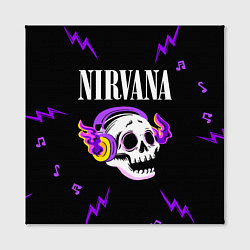 Холст квадратный Nirvana неоновый череп, цвет: 3D-принт — фото 2