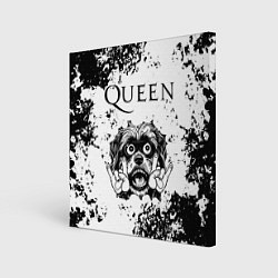 Холст квадратный Queen - рок пес, цвет: 3D-принт