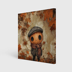 Холст квадратный Юный тыквенный Джек, цвет: 3D-принт