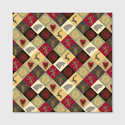 Холст квадратный Лого домов Игра престолов паттерн, цвет: 3D-принт — фото 2