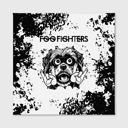 Холст квадратный Foo Fighters - рок пес, цвет: 3D-принт — фото 2