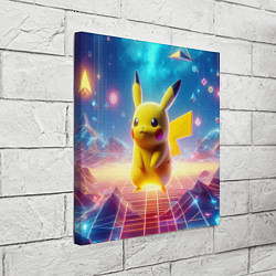 Холст квадратный Funny Pikachu - vaporwave, цвет: 3D-принт — фото 2