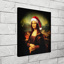Холст квадратный Новогодняя Мона Лиза, цвет: 3D-принт — фото 2