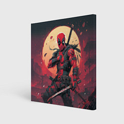 Холст квадратный Дэдпул самурай, цвет: 3D-принт