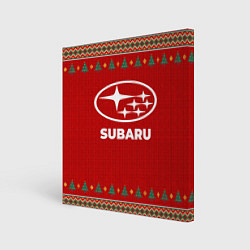 Холст квадратный Subaru new year, цвет: 3D-принт