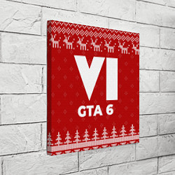 Холст квадратный Новогодний GTA 6 с оленями, цвет: 3D-принт — фото 2