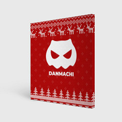 Холст квадратный Новогодний DanMachi с оленями, цвет: 3D-принт