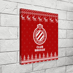 Холст квадратный Новогодний Club Brugge с оленями, цвет: 3D-принт — фото 2