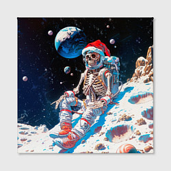 Холст квадратный Санта скелет астронавт, цвет: 3D-принт — фото 2
