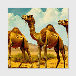 Холст квадратный Верблюды в пустыне, цвет: 3D-принт — фото 2