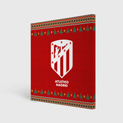 Холст квадратный Atletico Madrid new year, цвет: 3D-принт