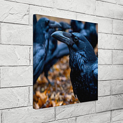 Холст квадратный Ворон в лесу, цвет: 3D-принт — фото 2