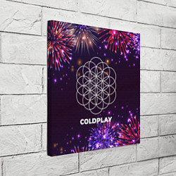 Холст квадратный Праздничный Coldplay, цвет: 3D-принт — фото 2