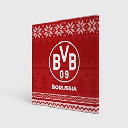 Холст квадратный Новогодний Borussia, цвет: 3D-принт