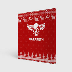 Холст квадратный Новогодний Nazareth с оленями, цвет: 3D-принт