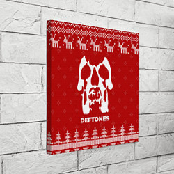 Холст квадратный Новогодний Deftones с оленями, цвет: 3D-принт — фото 2