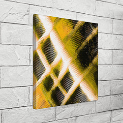 Холст квадратный Жёлтая сеть на чёрном фоне, цвет: 3D-принт — фото 2