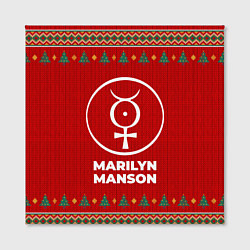 Холст квадратный Marilyn Manson new year, цвет: 3D-принт — фото 2