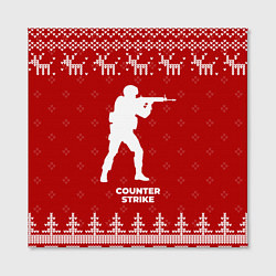 Холст квадратный Новогодний Counter Strike с оленями, цвет: 3D-принт — фото 2