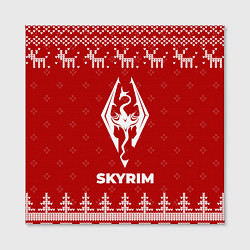 Холст квадратный Новогодний Skyrim с оленями, цвет: 3D-принт — фото 2