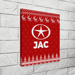 Холст квадратный Новогодний JAC с оленями, цвет: 3D-принт — фото 2