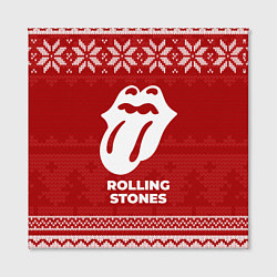 Холст квадратный Новогодний Rolling Stones, цвет: 3D-принт — фото 2