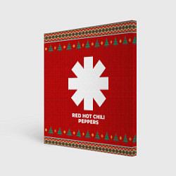 Холст квадратный Red Hot Chili Peppers new year, цвет: 3D-принт