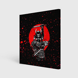 Холст квадратный Кровавый самурай и луна, цвет: 3D-принт