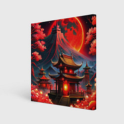 Холст квадратный Japan red nature, цвет: 3D-принт
