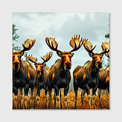 Холст квадратный Лоси, цвет: 3D-принт — фото 2