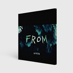Холст квадратный Извне на фоне леса, цвет: 3D-принт