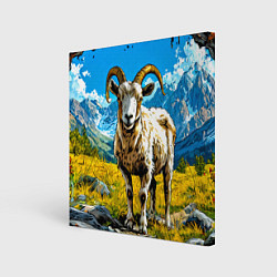 Холст квадратный Горный козел, цвет: 3D-принт