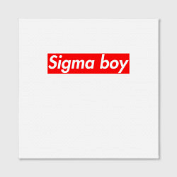 Холст квадратный A real sigma boy merch meme надпись из песни в тик, цвет: 3D-принт — фото 2