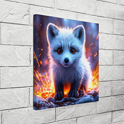 Холст квадратный Песец в искрах, цвет: 3D-принт — фото 2