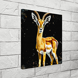 Холст квадратный Газель на черном, цвет: 3D-принт — фото 2