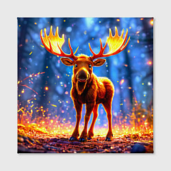Холст квадратный Лосенок в лесу, цвет: 3D-принт — фото 2